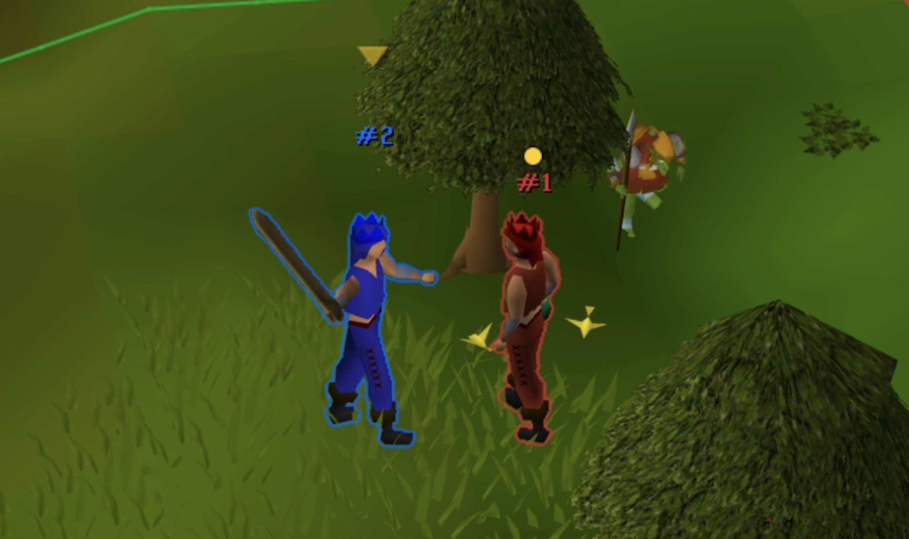 A player 'tagging' their opponent!'